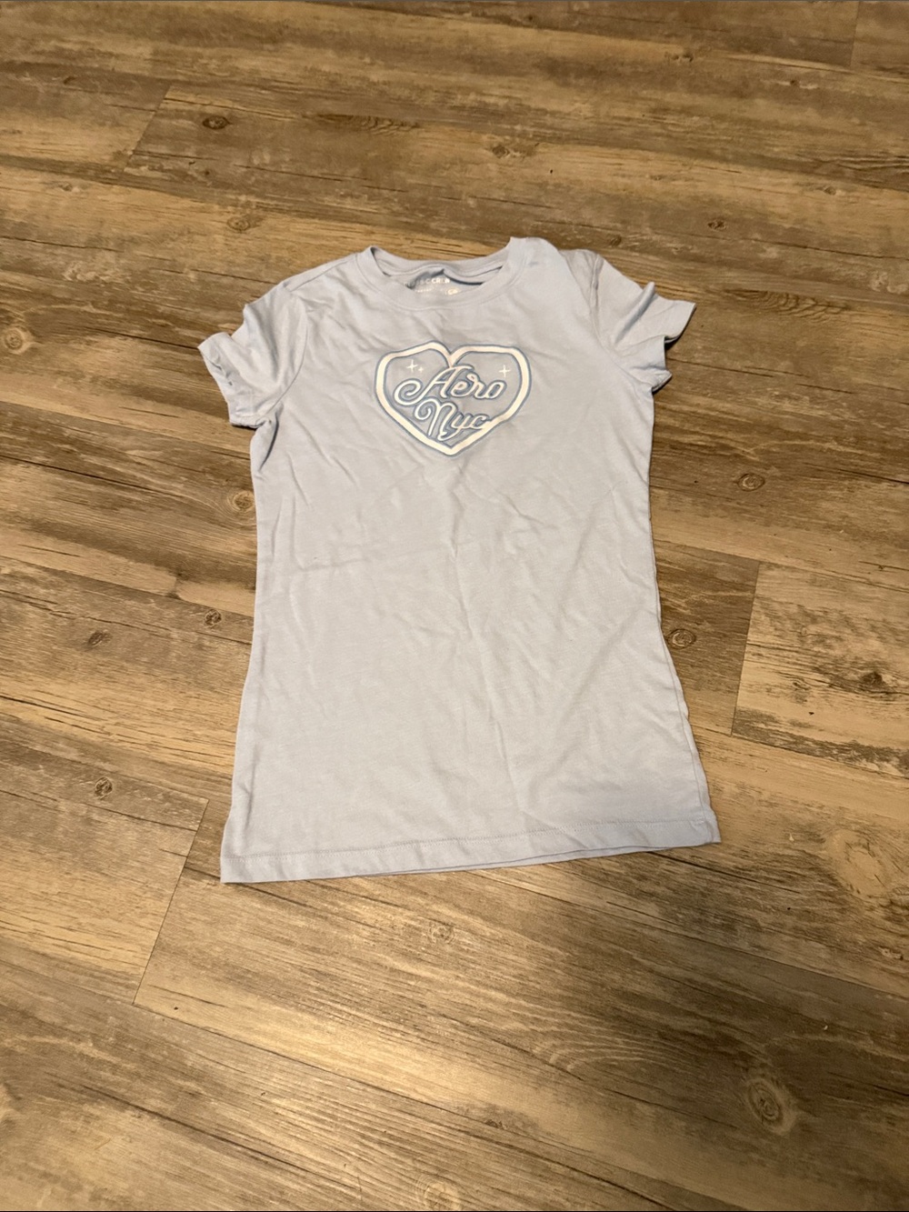 Aeropostale Light Blue Short Sleeve Tee with Heart Logo